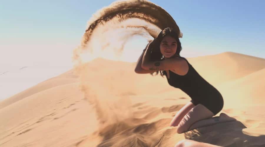 Walvis Bay and Sandwich Harbour Tour - Climbing the 100-meter dunes